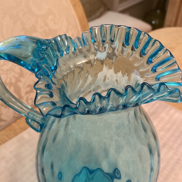 Blown Glass Pitcher with Ruffled Top - Picture 10 of 11